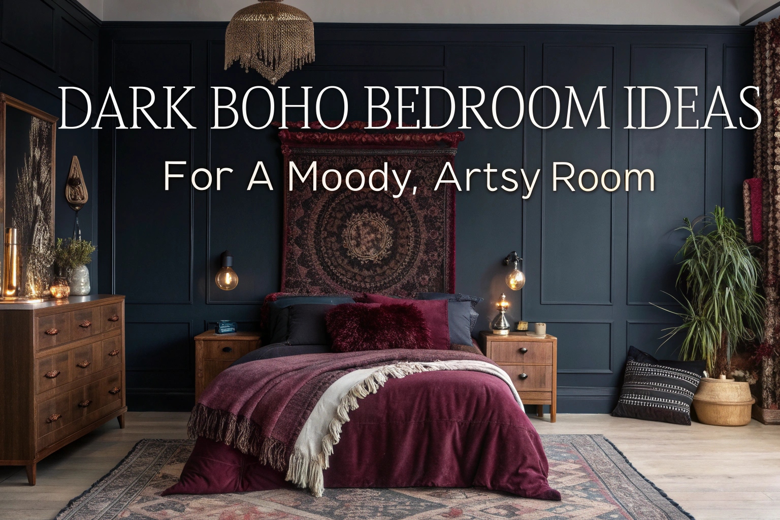 Dark Boho Bedroom Ideas For A Moody, Artsy Room